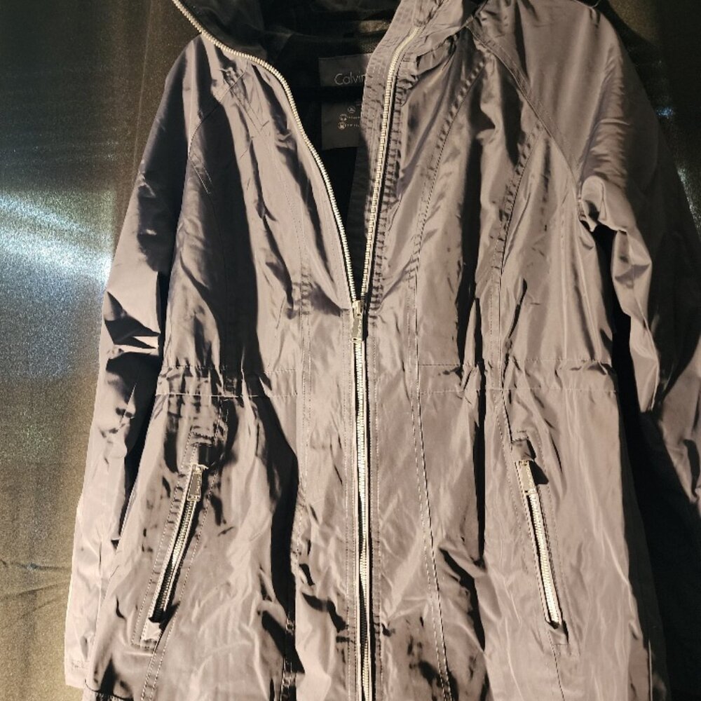 Calvin Klein Performance grey Hooded Rain Jacket Zip Up S/P/CH